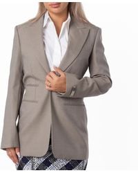 Burberry - Wool Tailored Blazer Jacket, Brand Size 6 Us - Lyst