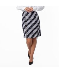 Burberry - Classic Check Tweed Straight Hem Skirt, Brand Size 10 (Us - Lyst