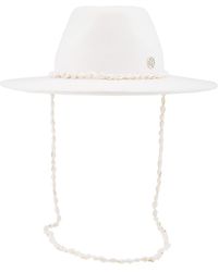 Maison Michel - Ladies Kyra Seashells Wool Felt Fedora Hat - Lyst