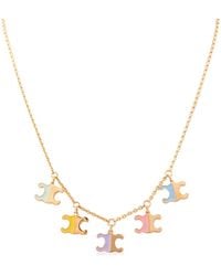 Celine - Logo Charm Necklace - Lyst