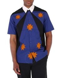 Burberry - Bright Navy Short-sleeve Star Detail Shirt - Lyst
