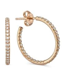 Roberto Coin - Diamond Small Inside Out Open Hoop Earrings - Lyst