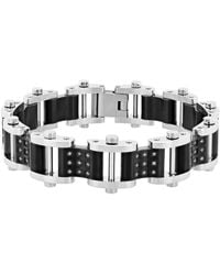 Robert Alton - 1/2Ctw Diamond Stainless Steel With Finish Link Bracelet - Lyst