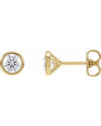 Tresorra - 14K Lab-Grown Diamond 2 Carat Round Bezel Set Stud Earrings - Lyst