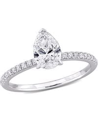 Created Forever - 1 1/6Ct Tdw Pear Shape Lab-Created Diamond Engagement Ring - Lyst
