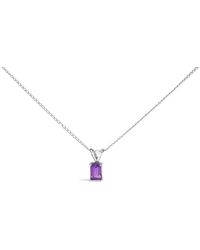 Haus of Brilliance - 14K 6X4Mm Emerald Cut Amethyst Solitaire Pendant Necklace - Lyst