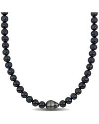 Amour - 8.5-9Mm Cultured Freshwater Pearl 11.5-12Mm Tahitian Baroque Pearl Necklace Sterling Clasp - Lyst