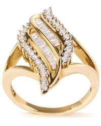 Haus of Brilliance - 10K 1/2 Cttw Round And Baguette Cut Diamond Cocktail Ring (H-I Color, I1-I2 Clarity) - Lyst