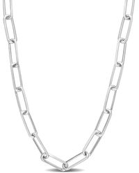 Amour - 5Mm Diamond Cut Paperclip Chain Necklace - Lyst