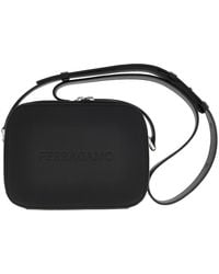 Ferragamo - Logo Embroided Leather Camera Case - Lyst