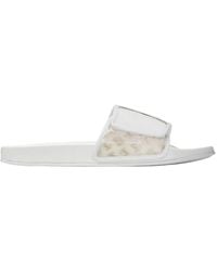 Jimmy Choo - Fitz Monogram Print Plexi Sandals, Brand Size 41 Us - Lyst