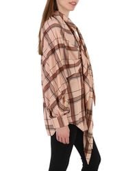 Burberry - Drape Sleeve Silk Shirt - Lyst