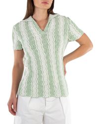 Jil Sander - Ladies Acid Cotton-Blend Knit Polo Top, Brand Size 34 (Us - Lyst