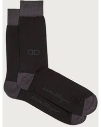Ferragamo - Black/gray Gancini Jacquard Socks - Lyst