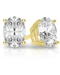 Tresorra - 14K Oval Cut Earth Mined Diamond Stud Earrings - Lyst