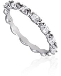 Swarovski - Vittore Band Ring Rhodium Shiny, Size 50 - Lyst