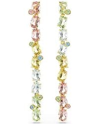Swarovski - Gema Drop Earrings, Asymmetrical Design, Mixed Cuts, Long, 18K Finish - Lyst