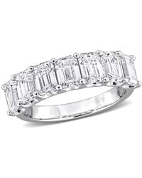 Created Forever - 3 1/2Ct Tw Emerald-Cut Lab-Grown Diamond -Stone Semi-Eternity Anniversary Band - Lyst