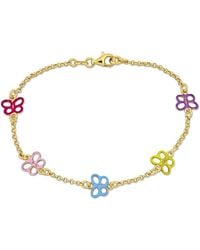 Amour - Multi-Color Butterfly Enamel Charm Bracelet - Lyst