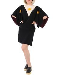 Burberry - Ladies Geometric Print Silk Crepe De Chine Cape Sleeve Dress, Brand Size 4 (Us - Lyst