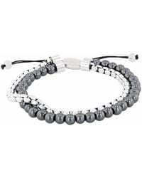 Robert Alton - Stainless Steel Hematite Bead Bolo Bracelet - Lyst