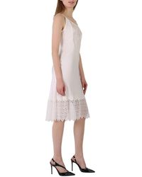 Burberry - Lace Trim And Monogram Detail Silk Satin Lingerie Dress - Lyst