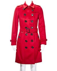 Burberry Sandringham Fit Cashmere Trench Coat In Red