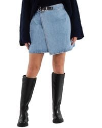 JW Anderson - Padlock Strap Mini Denim Skirt - Lyst