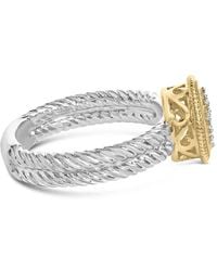 Haus of Brilliance - 18k Yellow Gold Plated .925 Sterling Silver Diamond Cross Ring With Satin Finish - Lyst