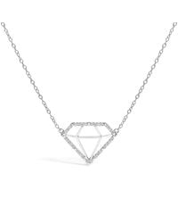 Haus of Brilliance - 925 Sterling 1/7 Cttw Lab Grown Diamond Diamond Shaped Pendant Necklace - Lyst