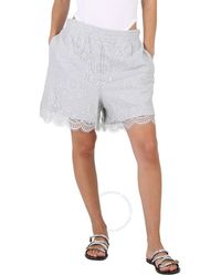 Burberry - Light Pebble Lace And Cotton Shorts - Lyst