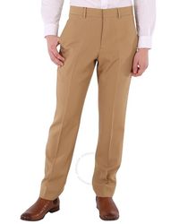 Burberry - Dark Tan Straight-leg Wool Tailored Trousers - Lyst