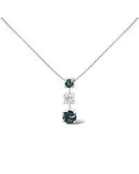 Haus of Brilliance - 14K 1 1/2 Cttw Treated And Diamond 3-Stone 18" Pendant Necklace - Lyst