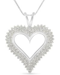 Haus of Brilliance - .925 Sterling Silver 1 Cttw Diamond Heart 18'' Pendant Necklace - Lyst