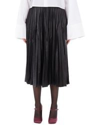 MM6 by Maison Margiela - Pleated Midi Skirt - Lyst