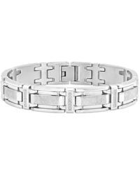 Robert Alton - 1/4Ctw Diamond Stainless Steel Link Bracelet - Lyst