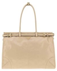 Prada - Sand Leather Shoulder Bag Travertino N Borse A Mano - Lyst