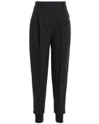 Brunello Cucinelli - Dark Wool Blend Tapered Trousers, Brand Size 42 (Us - Lyst
