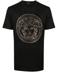 Versace - Crystal Medusa Motif Short Sleeve T-Shirt - Lyst