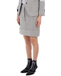 Thom Browne - High-Waist Tweed Fray Mini Skirt - Lyst