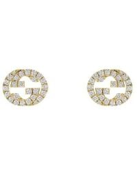 Gucci - Interlocking G 18Ct 0.38Ct Diamond Stud Earrings - Lyst