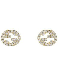 Gucci - Interlocking G 18Ct 0.38Ct Diamond Stud Earrings - Lyst