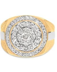 Haus of Brilliance - 10K 1 1/2 Cttw Diamond Cluster And Halo Signet Ring (K-L Color, I1-I2 Clarity) - Lyst