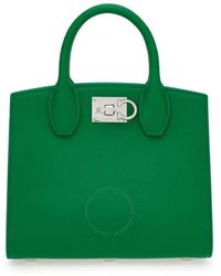 Ferragamo - Small Studio Box Gancini Buckle Tote Bag - Lyst