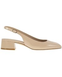 Stuart Weitzman - Maeva 35 Leather Slingback Heels, Brand Size 36 Us - Lyst