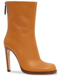 Burberry - Ochre Square-toe Ankle Leather Boots - Lyst