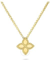 Roberto Coin - 18k Yellow Gold Princess Flower Pendant Necklace - Lyst