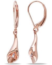 Amour - Diamond Calla Lily Leverback Earrings - Lyst