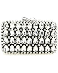 Self-Portrait - Self-Portrait Crystal-Embellished Clutch Ivory - Lyst
