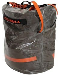 Dolce & Gabbana - Cotton Large Fabric Shopping Tote Bag Elastane Nylon Leather - Lyst